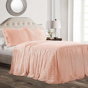 Lush Décor Ruffle 3-Piece Full Bedspread Set in Blush